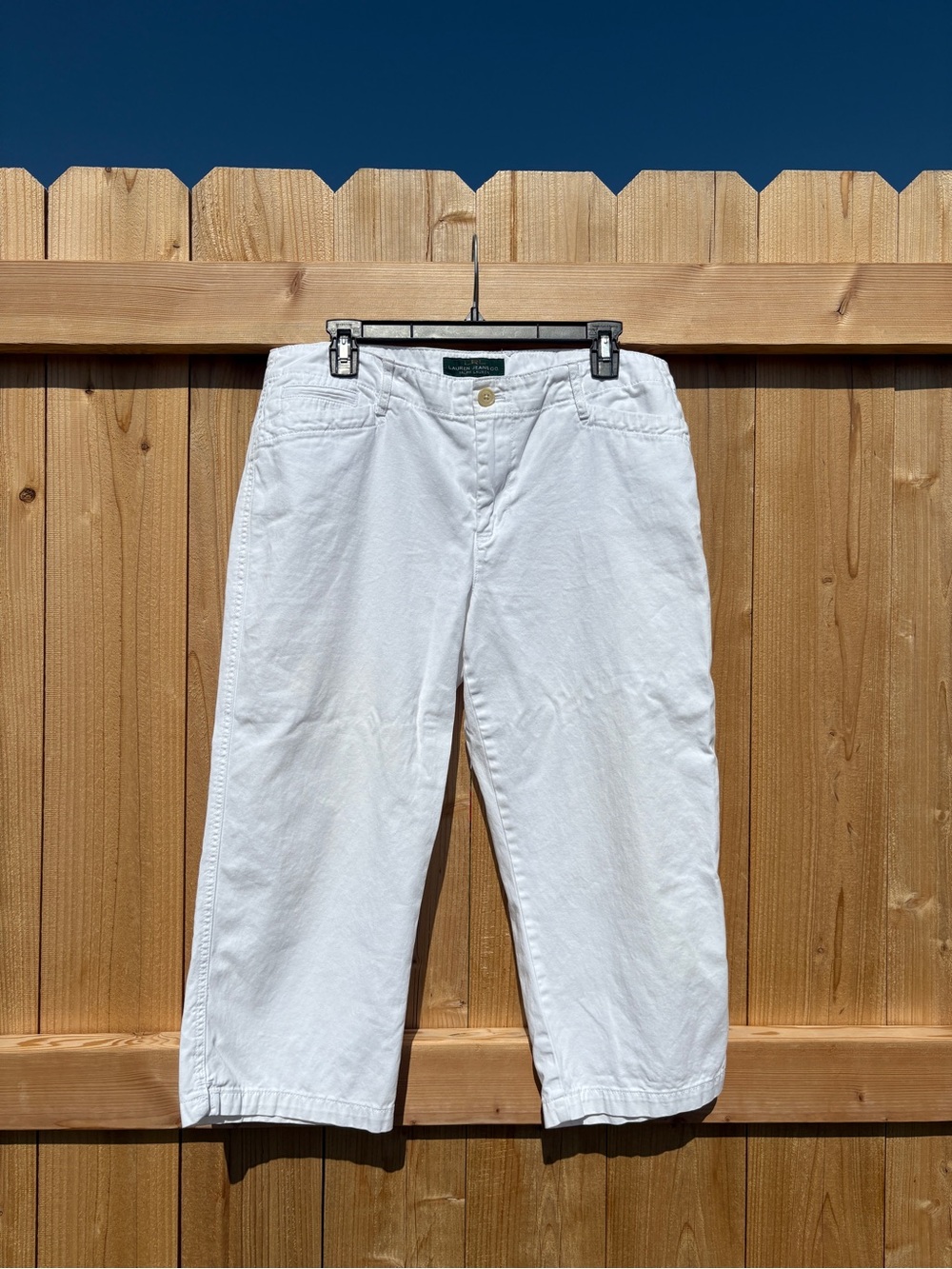 Vintage Ralph Lauren White Denim Capris Size 12